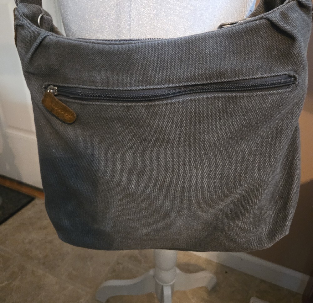 Gray RFID Travelon Crossbody Messenger Bag - Casual Everyday Carry - Picture 5 of 7